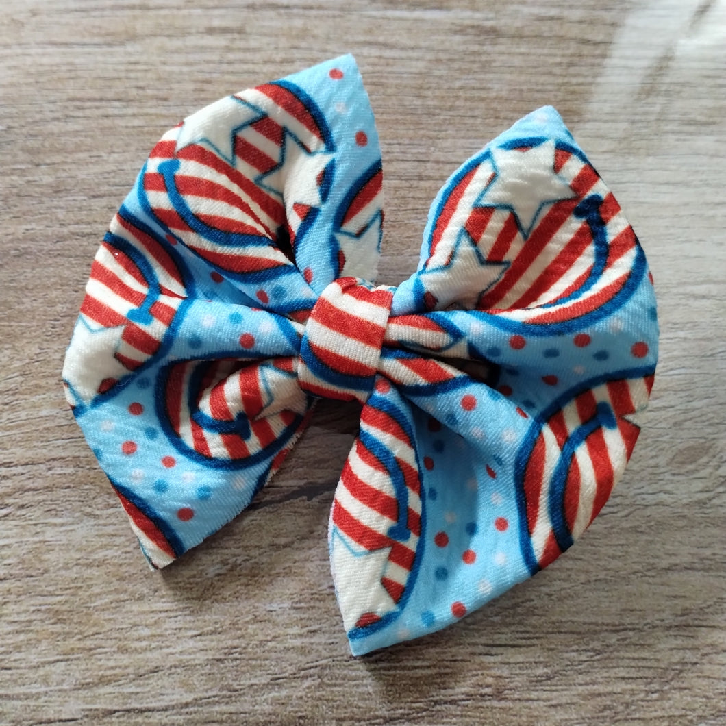 RWB Smiley Bow
