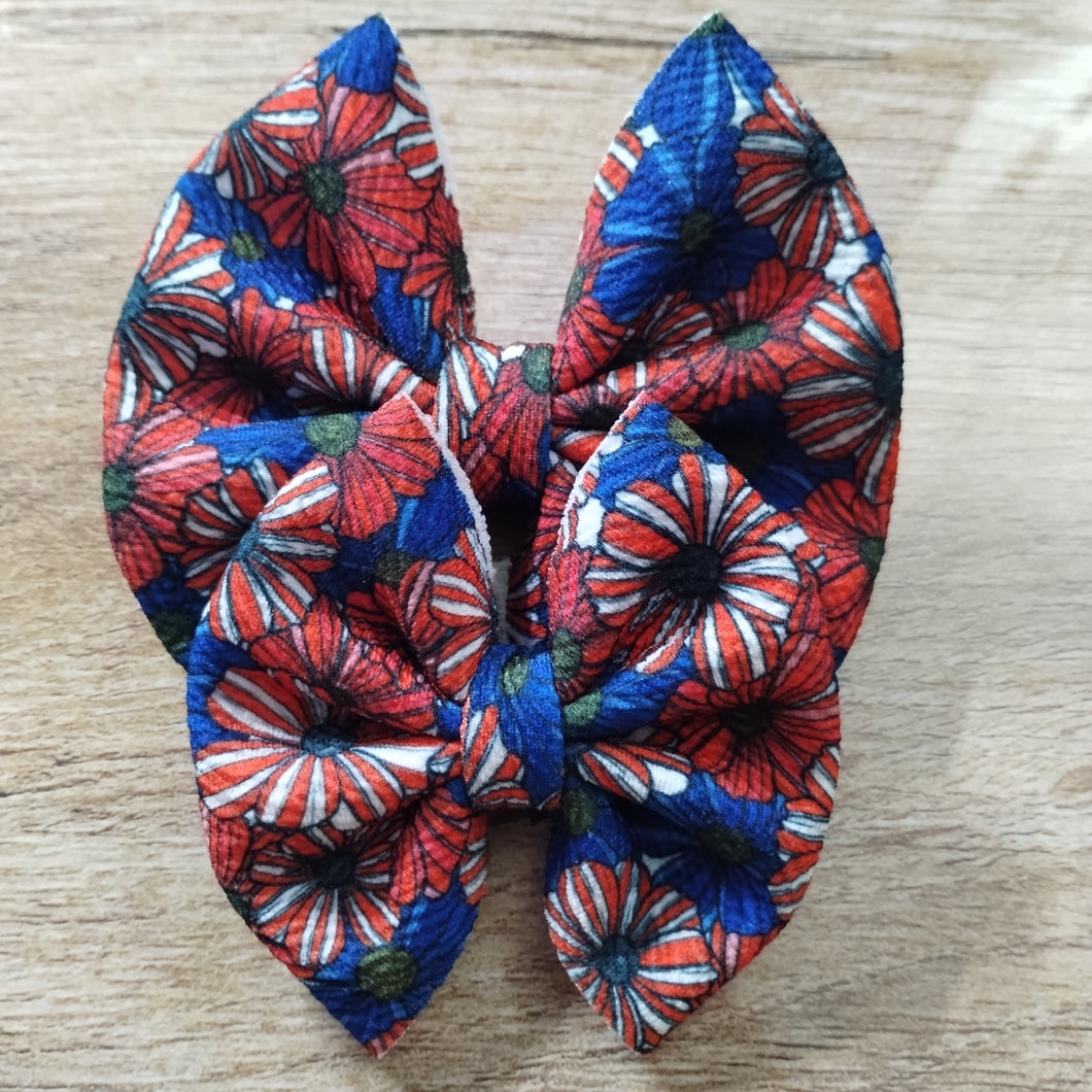 RWB Flowers Bow