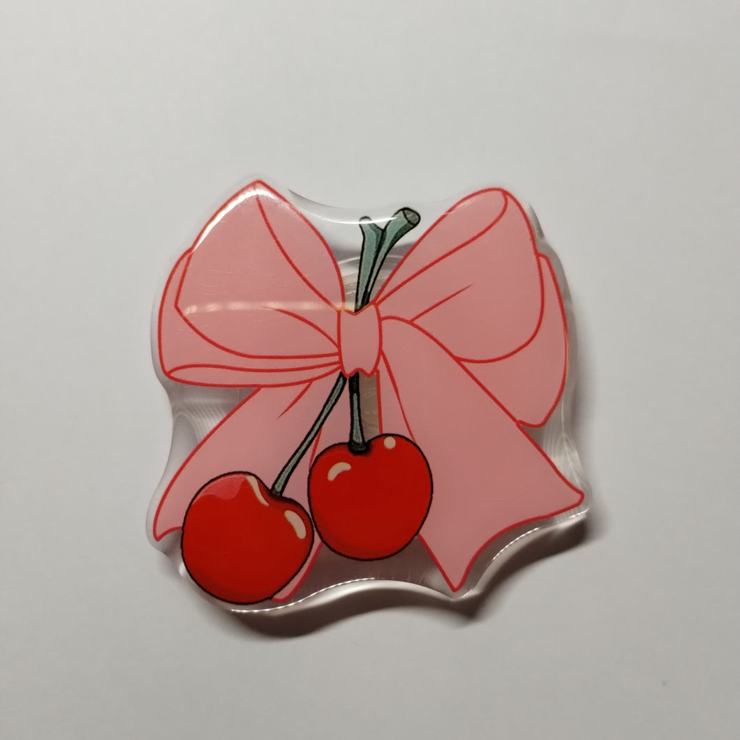 Cherry Bow Pop Socket