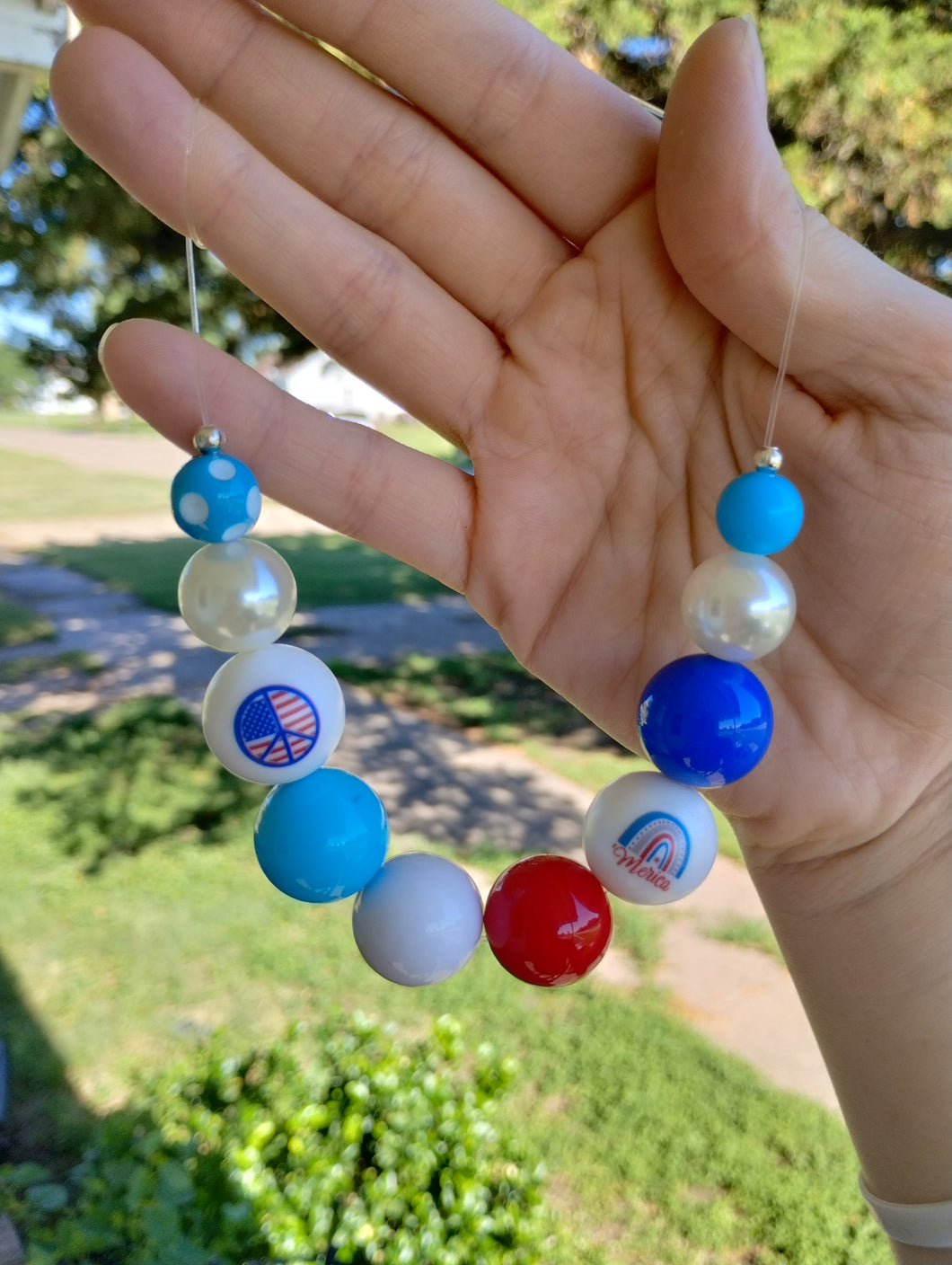 Merica Rainbow Bubblegum Necklace