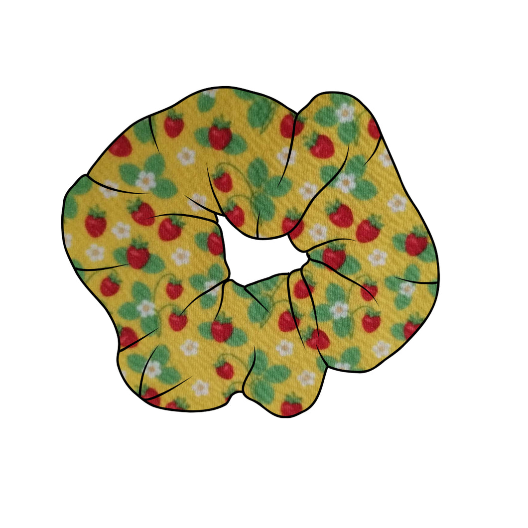 Yellow Strawberries Scrunchie