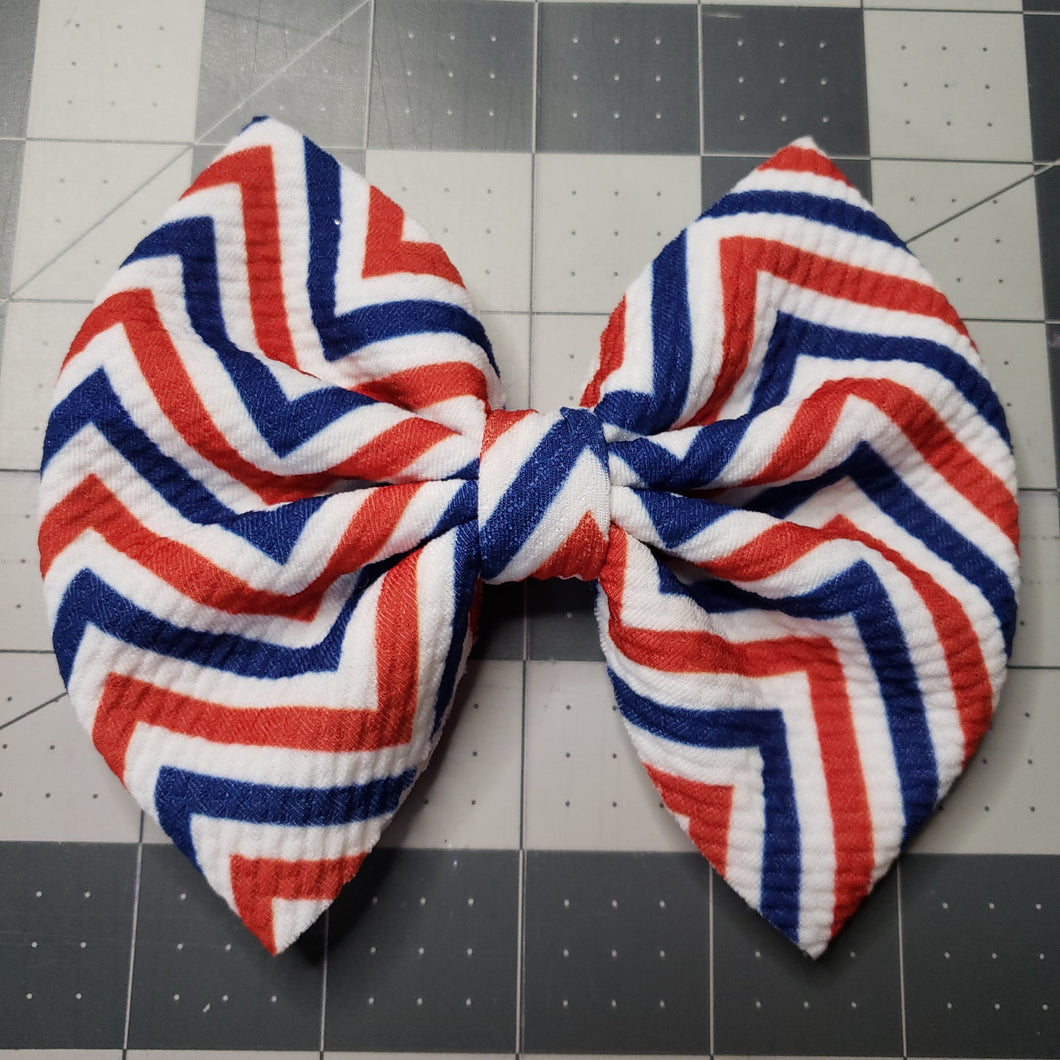 Red and Blue ZigZag Bow
