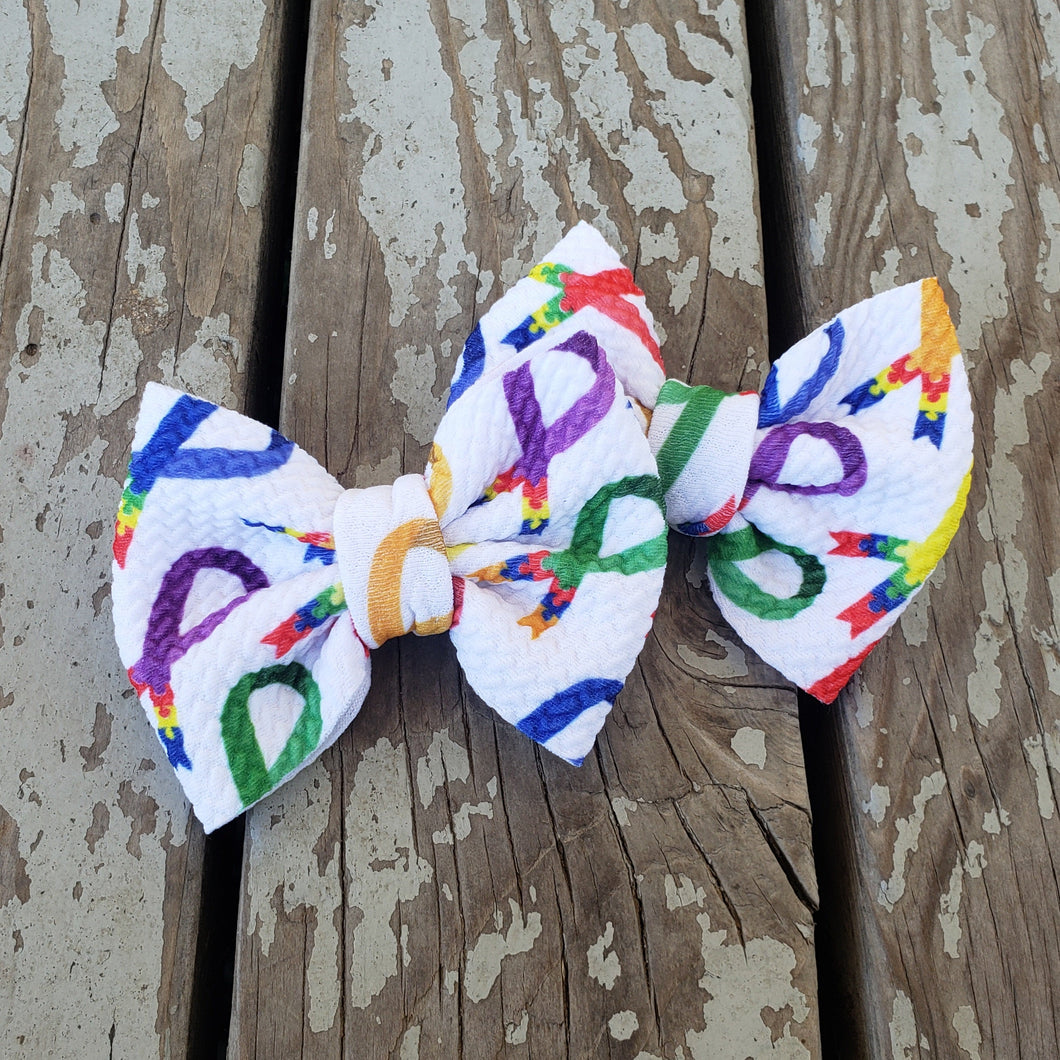 Autism Awareness Bow