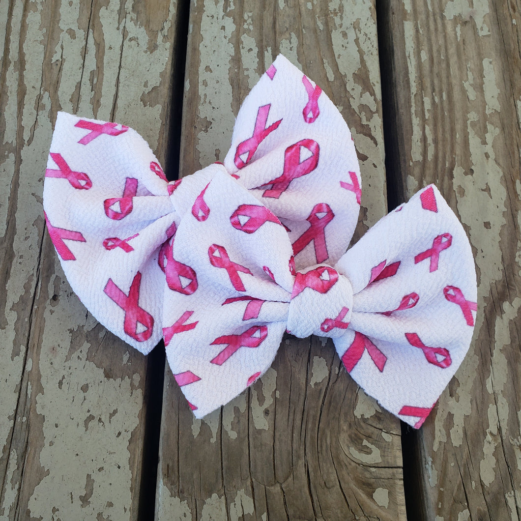 Breast Cancer Ribbon Bow