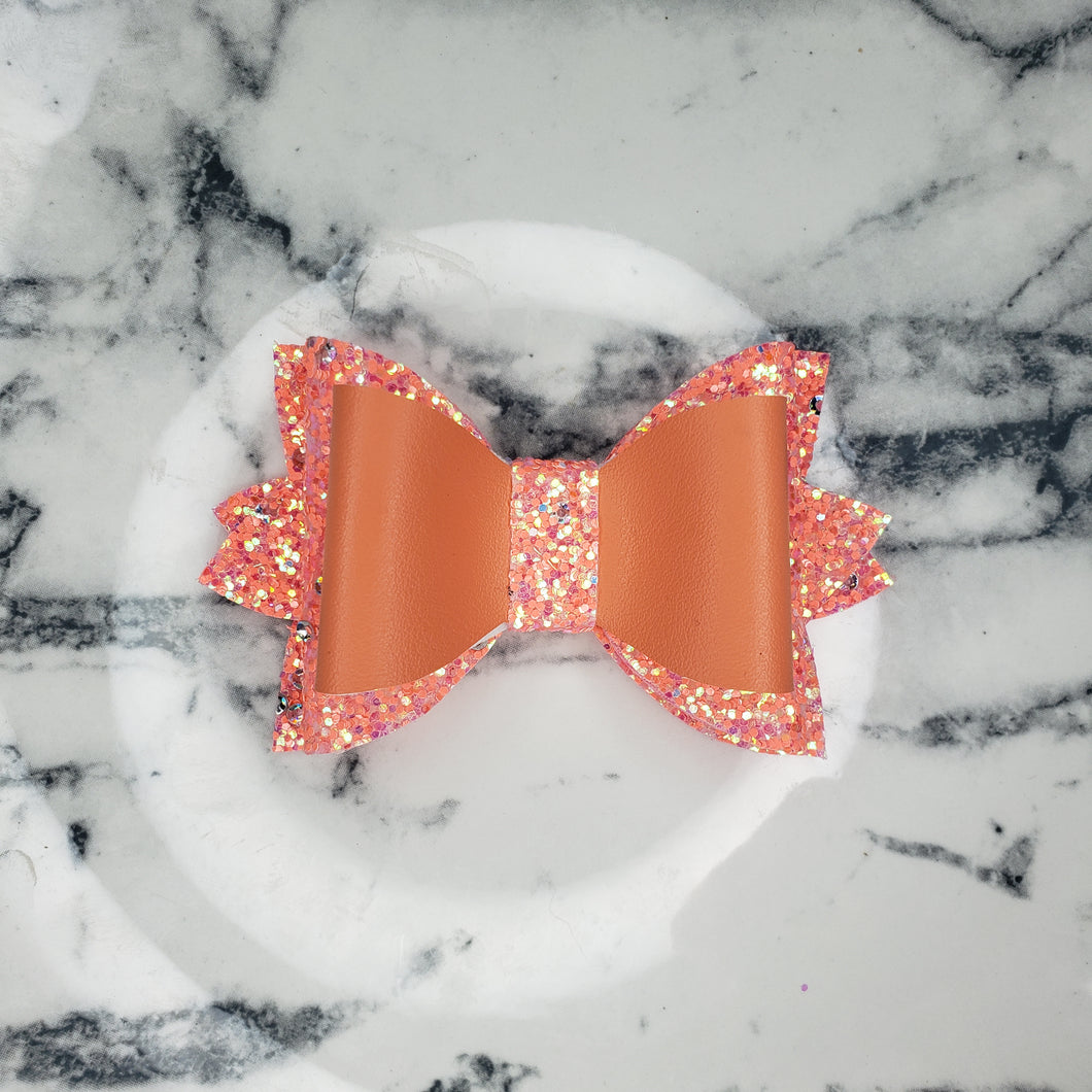 Orangsicle Leather Bow