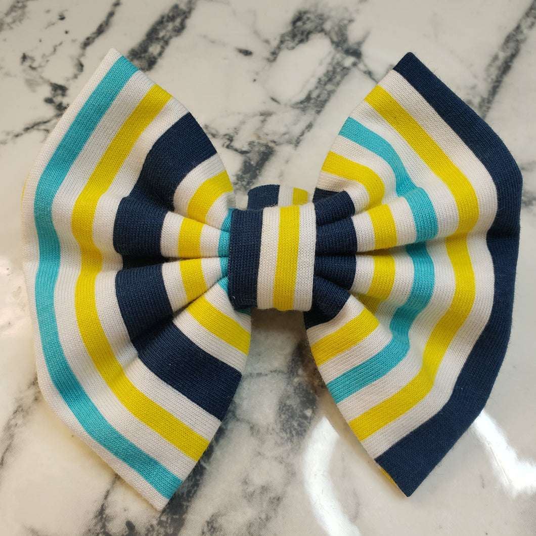 Yellow/Blue Lines Bow