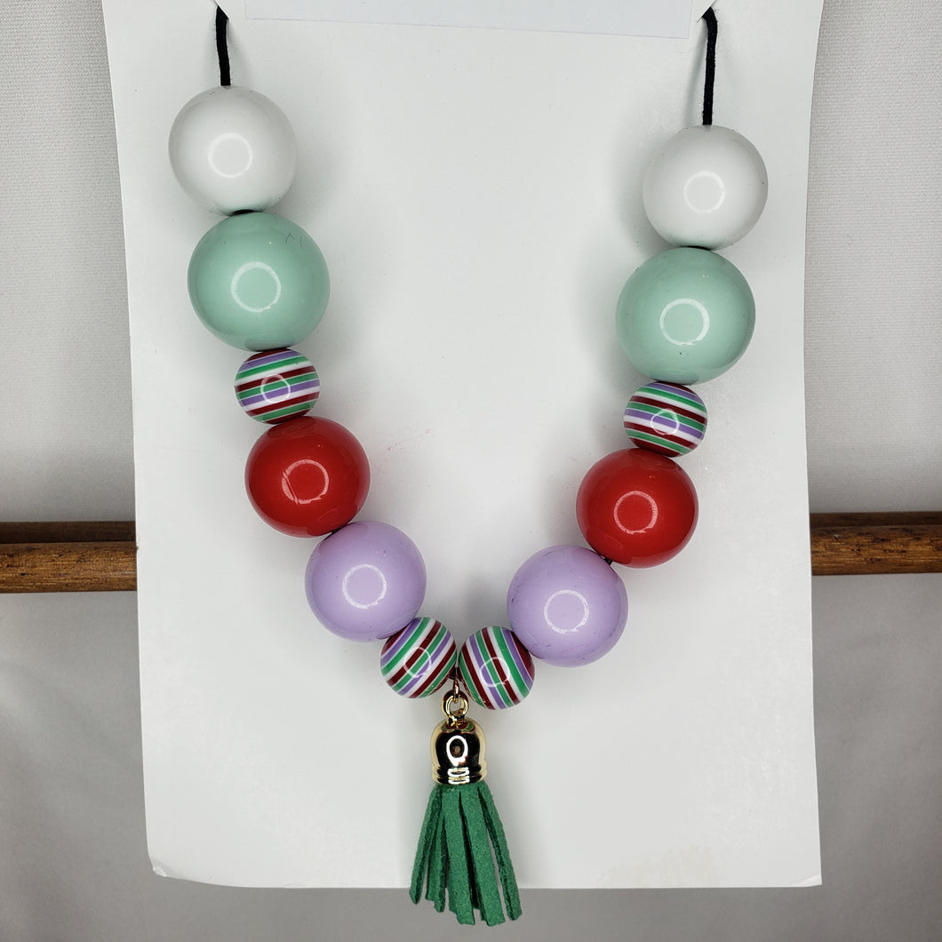 Red/Green/Purple Bubblegum Necklace