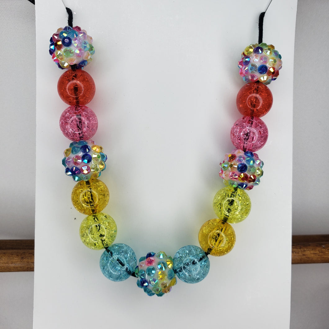 Crackle Rainbow Bubblegum Necklace