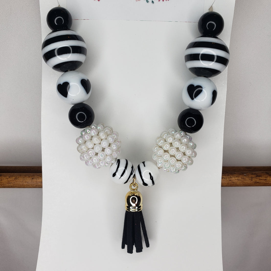 Black Heart Bubblegum Necklace