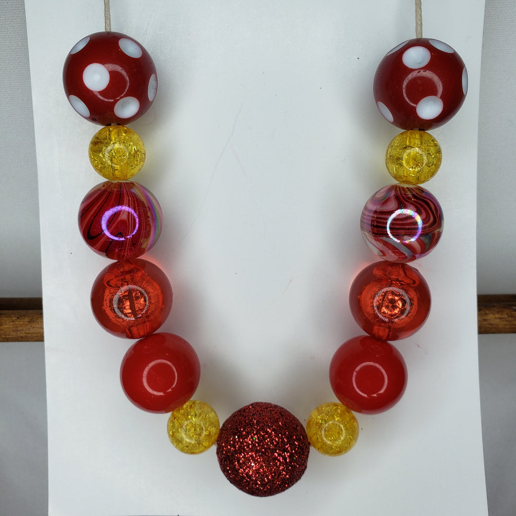 Red/yellow Bubblegum Necklace