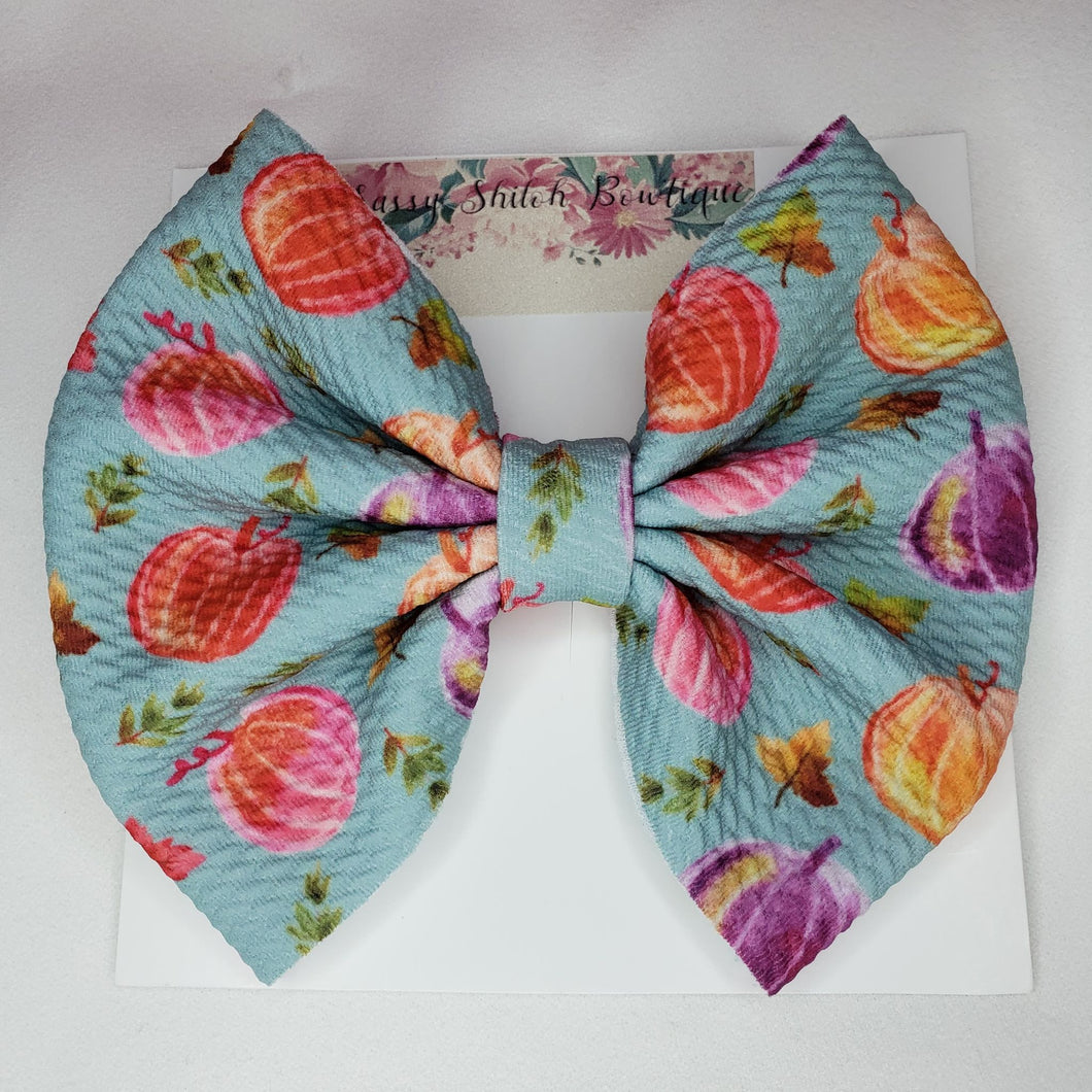 Colorful Pumpkins Bow