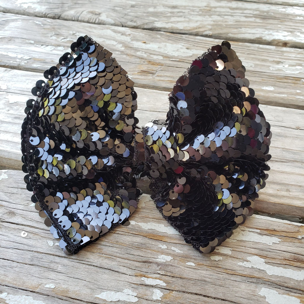 Black Sequins Bow