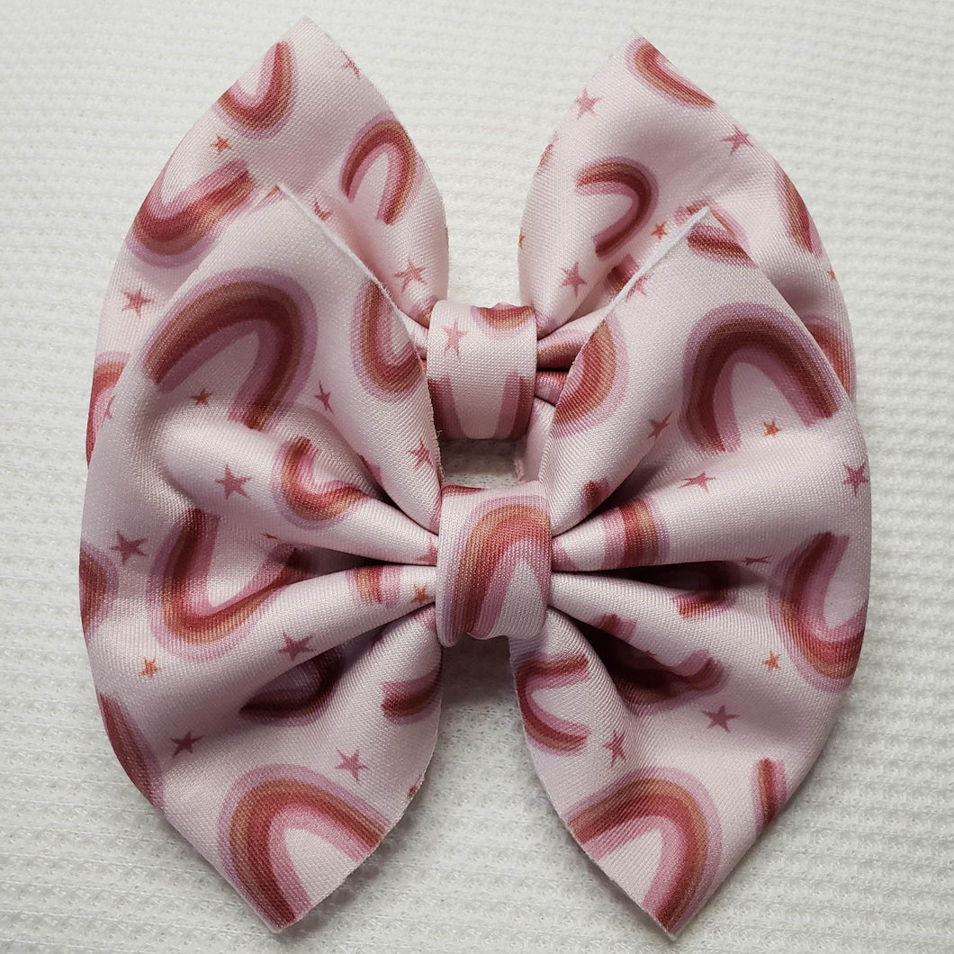 Pink Rainbow Bow